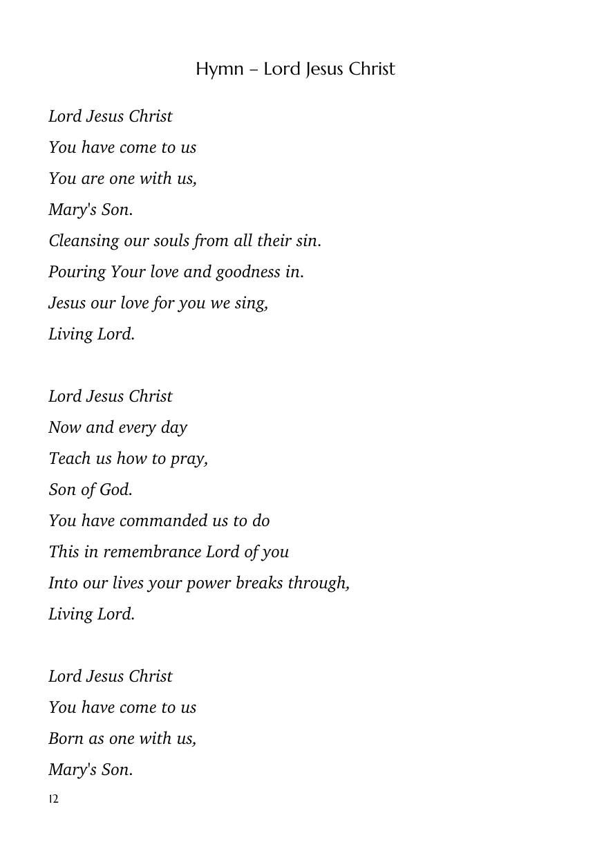 Order of service, page 12 of 24