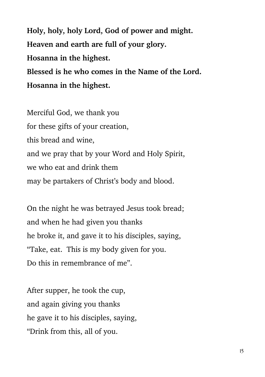 Order of service, page 15 of 24